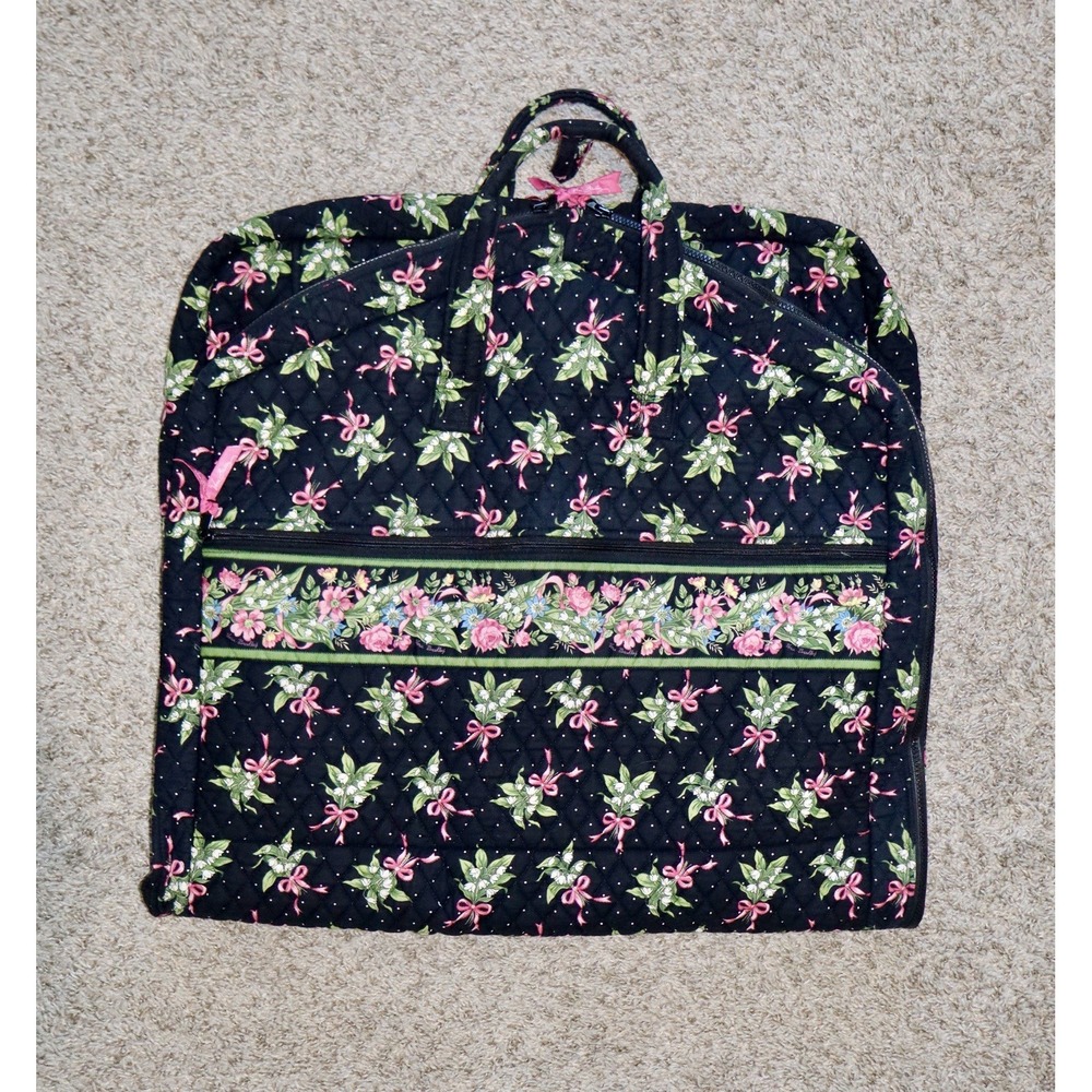 Vera Bradley New Hope w/ Pink Ribbons Black Hanging Garment Travel Bag USA Made